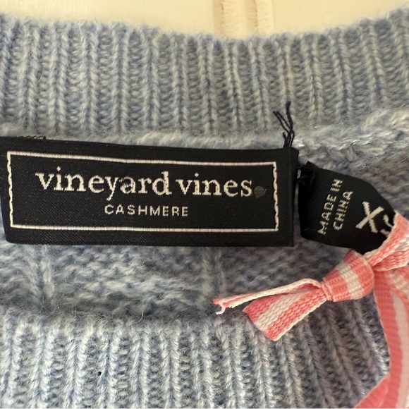 Vineyard Vines Women 100% Cashmere Crewneck Cableknit Sweater XS NEW 1253 - Picture 3 of 4
